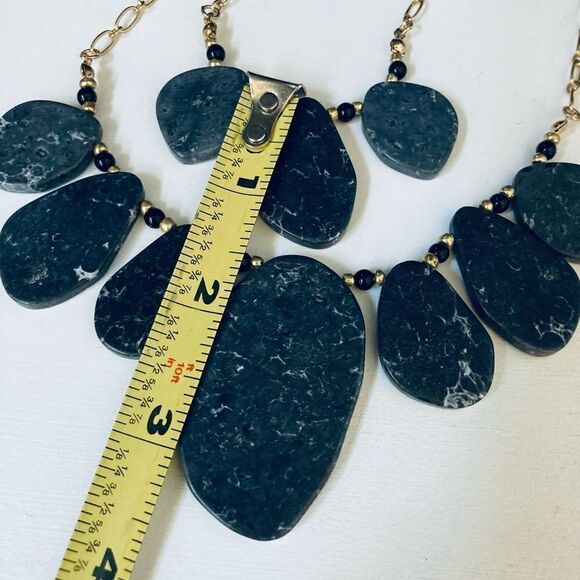 $5 w/Bundle! Boho Gold and Gray Stone Accent Necklace - Picture 3 of 4